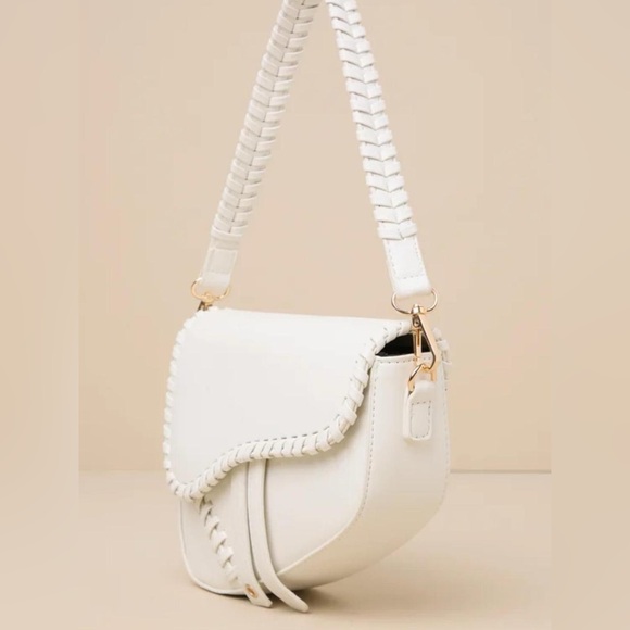 Lulus ivory saddle bag shoulder purse - Picture 4 of 7